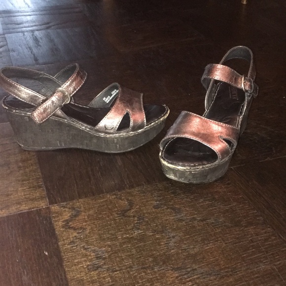 Born platform pewter sandals. Worn twice. - Picture 1 of 8